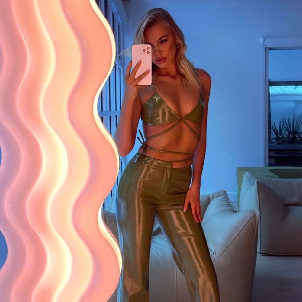 Tiger Mist Green Strappy Top
